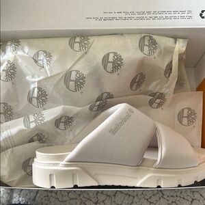 Timberland White Slide Sandals